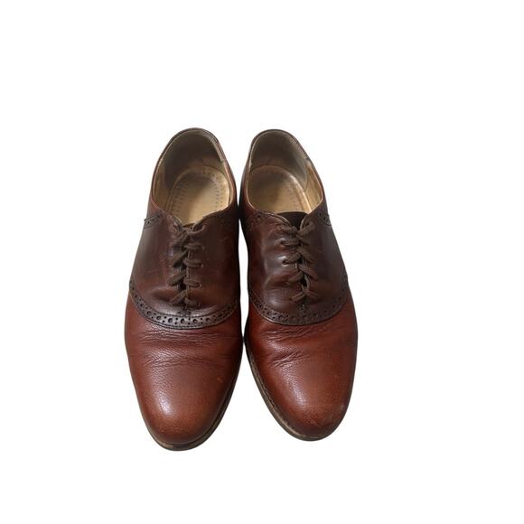 Cole Haan Mens G2 Saddleback Oxford Brown Pebbled leather Size 9 D Made in USA - Picture 1 of 10